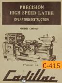 Cadillac-Cadillac CM1400, Precision Lathe, Operating Instructions Manual-CM1400-01